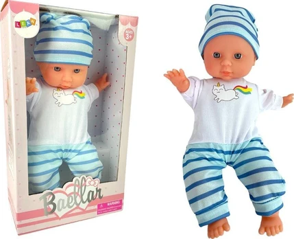 Lean Toys Lėlė kūdikis su mėlyna pižama