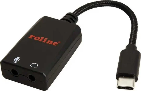 Roline ROLINE C tipo USB adapteris – 2 x 3,5 mm garsas, vyriškas / moteriškas, 0,13 m