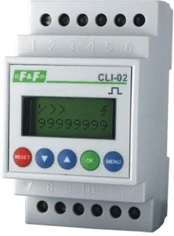 F&F Impulsų skaitiklis 24-264V AC/DC 1P 8A 8 skaitmenų modulinis CLI-02
