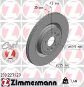 Stabdžių diskas ZIMMERMANN 290.2271.20 kaina