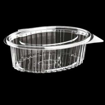 Multi Plastbæger Catersource 500 ml 127x160x57 mm Oval Hængslet låg RPET Klar,6 ps x 100 stk/krt