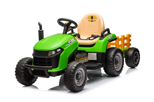 Battery Tractor - 12V - BBH-030 - TRACTOR with TRAILER - GREEN