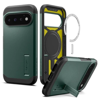 Dėklas SPIGEN TOUGH ARMOR MAG MAGSAFE GOOGLE PIXEL 11 PRO ABYSS Žalias