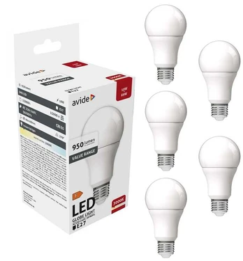 Avide LED lemputė 10W E27 3000K 5vnt