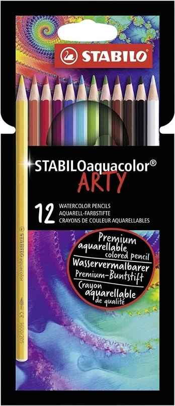Akvareliniai spalvoti pieštukai ARTY, 12 vnt.