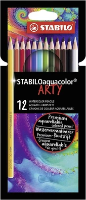 Akvareliniai spalvoti pieštukai ARTY, 12 vnt. kaina