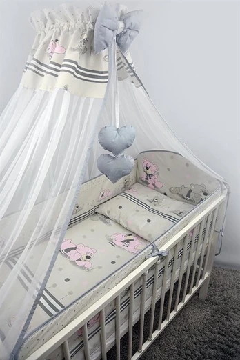Bedding set - 6 parts - 120/90/360 - MARZYCIEL - GREY***