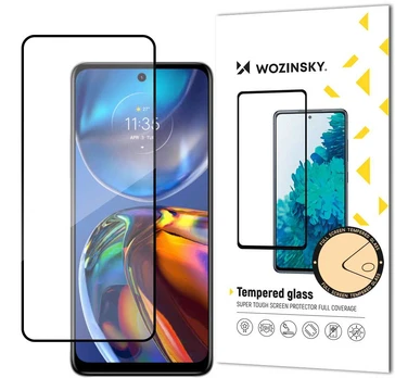 Wozinsky Durable grūdintas stiklas 9H viso ekrano Motorola Moto E32 su Frame Case Friendly juoda