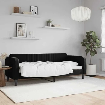 Lova Sofa, juodos spalvos, 80x200cm, aksomas