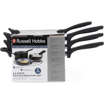 Russell Hobbs RH01840EU7 Stackable metallic marble puodų rinkinys 4pcs