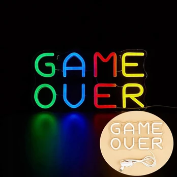 Neoninė led lempa game over usb dekoracija plexi multicolor