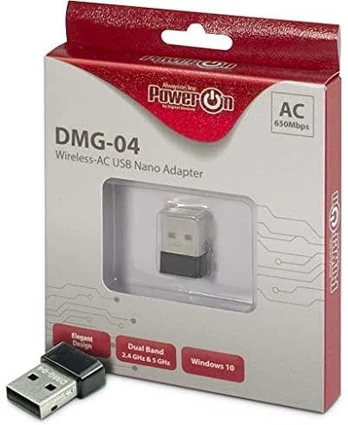 Maršrutizatorius Inter-Tech Wi-Fi 5 USB Nano Adapteris DMG-04 Stick 650Mbps