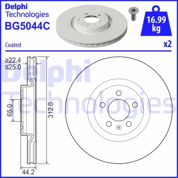 Stabdžių diskas DELPHI BG5044C
