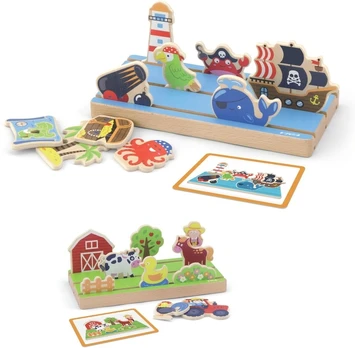 Viga Toys Medinė dėlionė Viga, dvipusė