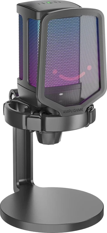 Fifine Studijinis kondensatorinis mikrofonas A1DCD F29B6 USB, juodas