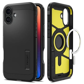 Dėklas Spigen Tough Armor MagSafe su podstawką na iPhone 16 Plus - juoda