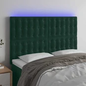 Galvūgalis su LED, tamsiai žalias, 144x5x118/128cm, aksomas kaina