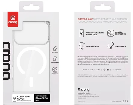 Permatomas Crong Clear MAG Cover dėklas iPhone 18 Pro Max / 17 Pro Max