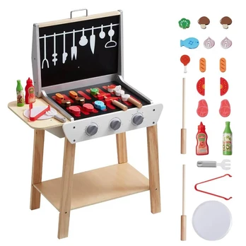 Vaikiškas medinis BBQ grilio žaislas