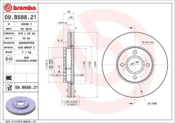 BREMBO 09.B588.21 Brake Disc kaina