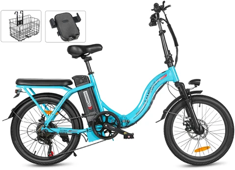 Elektrinis dviratis Samebike CY20, 20", 350W, 12Ah, mėlynas