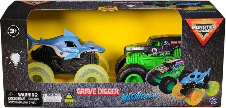 Monster Jam 1:43 Glowing Light 2 Pack
