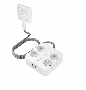 Lencent ilgintuvas 3m, 4x schuko Eu, 3x Usb A, 1x Usb C baltas 3 metrai