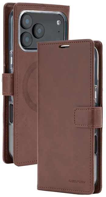 Mercury BlueMoon Diary MagSafe Dėklas skirtas iPhone 17 Pro Max / 18 Pro Max Brown