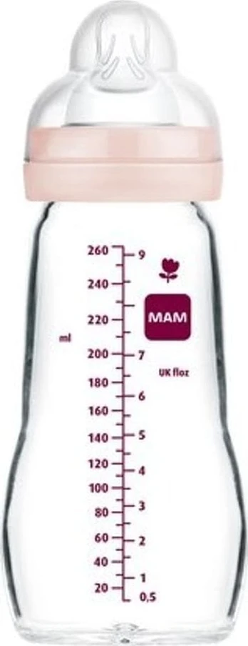 MAM Stiklinis buteliukas 260ml mergaitei