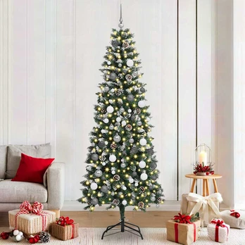 Kalėdų Eglutė with Decorative String Lights Žalia 210 cm PVC
