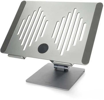 Nedis kannettavan tietokoneen jalusta USB-hubilla, hopea