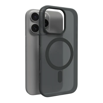 Puro silikono dėklas iPhone 16 telefonui – juodas
