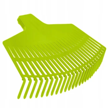 Sodo lapų grėblys, žalios plastikinės letenos be rankenos