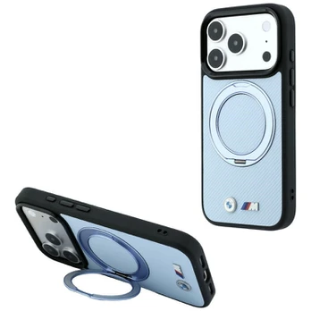BMW Kevlar Ring Stand 360 MagSafe Case for iPhone 18 Pro / 17 Pro Blue