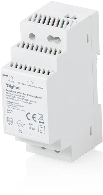DIGITUS DIN-Rail įkroviklis Step-Shape 12V/2A/24W
