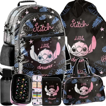 Stitch mokyklinė kuprinė, 6 dalių komplektas su priemonėmis