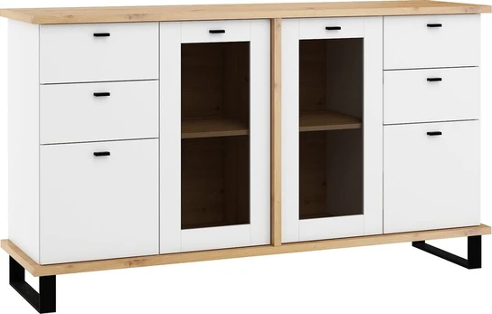 Komoda Meblocross Cross Cro-08 2D4SW, ruda/balta
