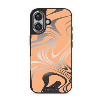 High Vibrations - Color Swirl iPhone 16 Case, Elite Mirror Dark (MagSafe) / Silver