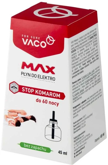 VACO MAX Electro Liquid Stop Mosquitoes (60 naktų) - bekvapis 45ml