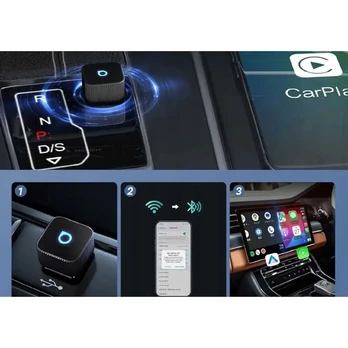 Ottocast CA88-T2 Mini Cube CarPlay Bluetooth automobilio adapteris, juodas