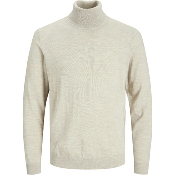 Megztinis su kaklu vyrams, Smėlio, Merino knit roll neck
