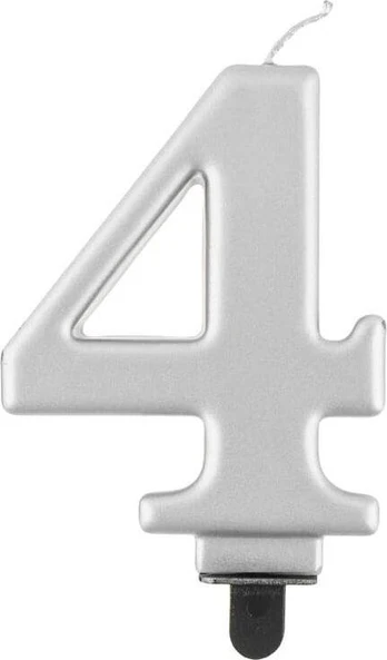 GoDan Gimtadienio žvakė "4" sidabro 8cm