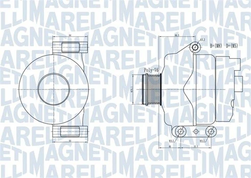 Kintamosios srovės generatorius MAGNETI MARELLI 063731934010