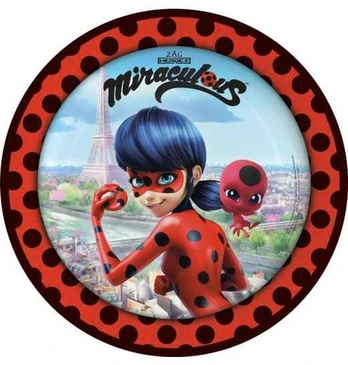 Usorteret Miraculous Ladybug tallerkner, 23 cm