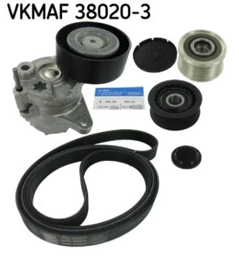 V formos rumbuotas diržas, komplektas SKF VKMAF 38020-3