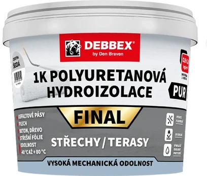 Den Braven DENBRAVEN 1K PUR FINAL Waterproofing 4kg pilkas DEBBEX