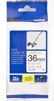 BROTHER TZEFX261 36 BLACK ON WHITE FLEX kaina