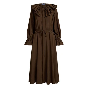Maxi suknelė moterims, Ruda, Woven-dresses