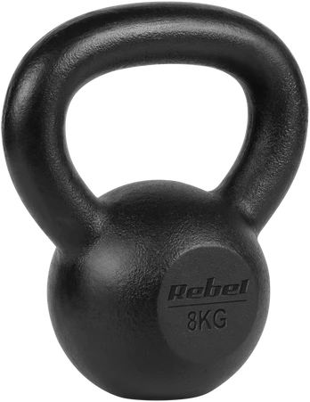 Kettlebell żeliwny 8kg, REBEL ACTIVE