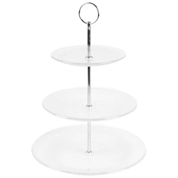 Orion serviravimo padėklas, 33 cm, Serviravimo lėkštė stiklinė 3 aukštų 33 cm